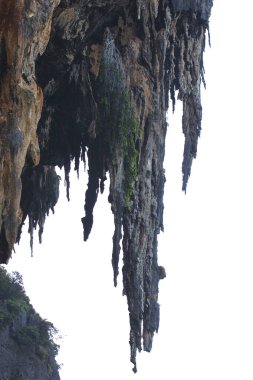 Ayrıntılar ve formları kayalar Railay Yarımadası'nda, Tayland