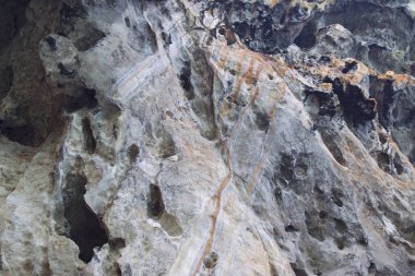 Ayrıntılar ve formları kayalar Railay Yarımadası'nda, Krabi, Tayland