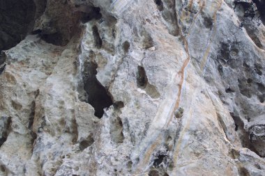 Ayrıntılar ve formları kayalar Railay Yarımadası'nda, Krabi, Tayland