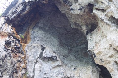 Ayrıntılar ve formları kayalar Railay Yarımadası'nda, Krabi, Tayland