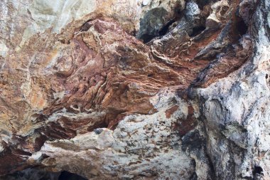 Ayrıntılar ve formları kayalar Railay Yarımadası'nda, Krabi, Tayland
