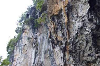 Ayrıntılar ve formları kayalar Railay Yarımadası'nda, Tayland