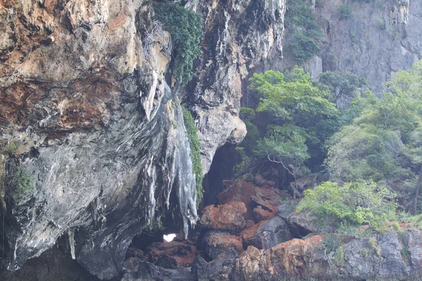 Details Und Gesteinsformen Auf Der Halbinsel Railay Krabi Thailand — Stockfoto