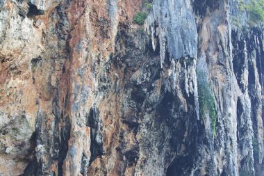Ayrıntılar ve formları kayalar Railay Yarımadası'nda, Tayland