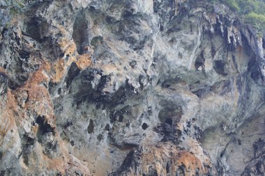 Ayrıntılar ve formları kayalar Railay Yarımadası'nda, Krabi, Tayland