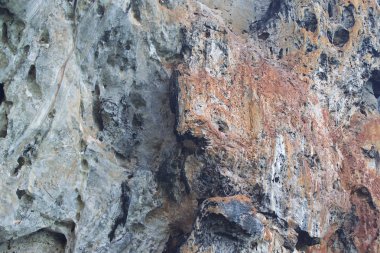 Ayrıntılar ve formları kayalar Railay Yarımadası'nda, Krabi, Tayland