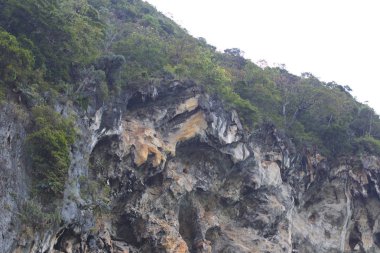 Ayrıntılar ve formları kayalar Railay Yarımadası'nda, Krabi, Tayland