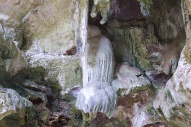 Ayrıntılar ve formları kayalar Railay Yarımadası'nda, Krabi, Tayland