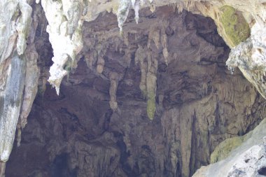 Ayrıntılar ve formları kayalar Railay Yarımadası'nda, Krabi, Tayland