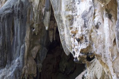 Ayrıntılar ve formları kayalar Railay Yarımadası'nda, Krabi, Tayland
