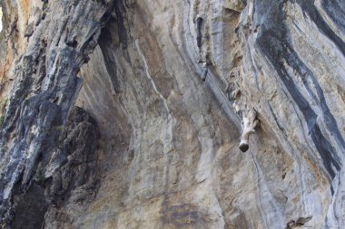 Ayrıntılar ve formları kayalar Railay Yarımadası'nda, Krabi, Tayland