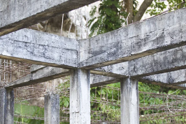 Güçlendirilmiş bina terk edilmiş eski orman yapılarda beton