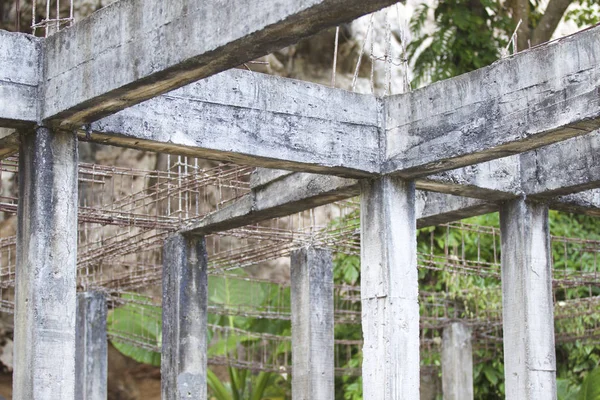 Güçlendirilmiş bina terk edilmiş eski orman yapılarda beton