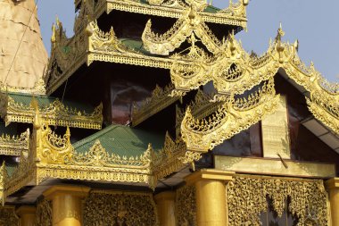Budist tapınağı karmaşık Shwedagon Budizm, Yangon, Myanmar tarihsel bir semboldür