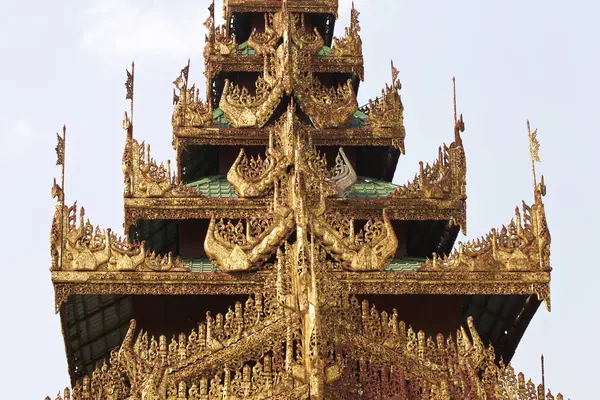 Temple Bouddhiste Complexe Shwedagon Est Symbole Historique Bouddhisme Yangon Myanmar — Photo