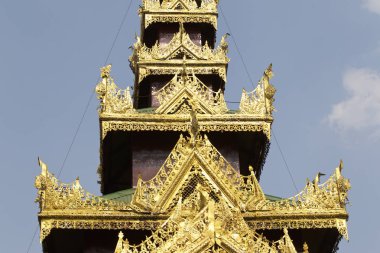 Budist tapınağı karmaşık Shwedagon Budizm, Yangon, Myanmar tarihsel bir semboldür