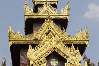 Budist tapınağı karmaşık Shwedagon Budizm, Yangon, Myanmar tarihsel bir semboldür