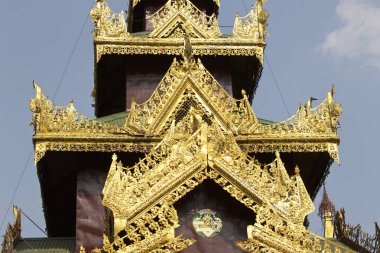 Budist tapınağı karmaşık Shwedagon Budizm, Yangon, Myanmar tarihsel bir semboldür