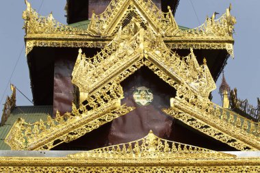 Budist tapınağı karmaşık Shwedagon Budizm, Yangon, Myanmar tarihsel bir semboldür