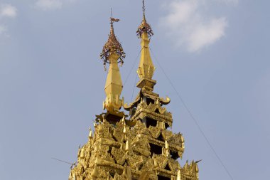 Budist tapınağı karmaşık Shwedagon Budizm, Yangon, Myanmar tarihsel bir semboldür