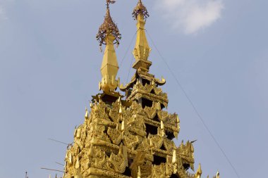 Budist tapınağı karmaşık Shwedagon Budizm, Yangon, Myanmar tarihsel bir semboldür