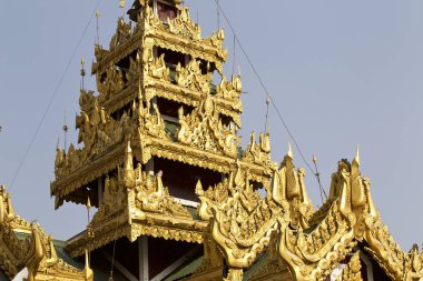 Budist tapınağı karmaşık Shwedagon Budizm, Yangon, Myanmar tarihsel bir semboldür
