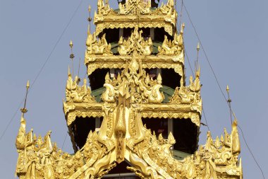Budist tapınağı karmaşık Shwedagon Budizm, Yangon, Myanmar tarihsel bir semboldür