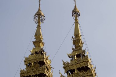 Budist tapınağı karmaşık Shwedagon Budizm, Yangon, Myanmar tarihsel bir semboldür