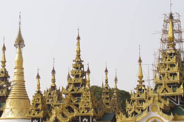 Budist tapınağı karmaşık Shwedagon Budizm, Yangon, Myanmar tarihsel bir semboldür