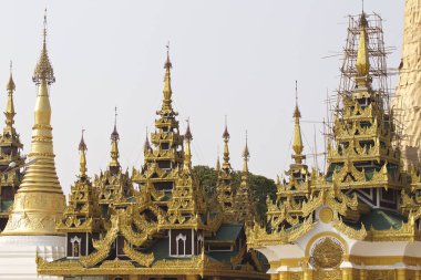 Budist tapınağı karmaşık Shwedagon Budizm, Yangon, Myanmar tarihsel bir semboldür