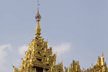 Budist tapınağı karmaşık Shwedagon Budizm, Yangon, Myanmar tarihsel bir semboldür