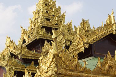 Budist tapınağı karmaşık Shwedagon Budizm, Yangon, Myanmar tarihsel bir semboldür