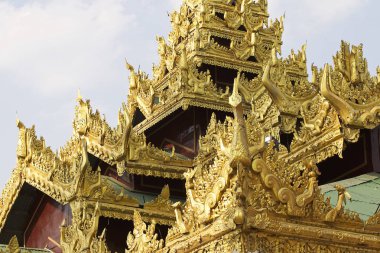 Budist tapınağı karmaşık Shwedagon Budizm, Yangon, Myanmar tarihsel bir semboldür