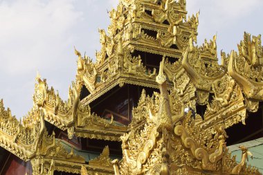 Budist tapınağı karmaşık Shwedagon Budizm, Yangon, Myanmar tarihsel bir semboldür