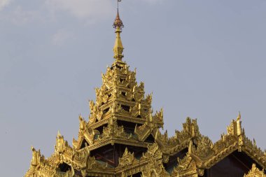 Budist tapınağı karmaşık Shwedagon Budizm, Yangon, Myanmar tarihsel bir semboldür