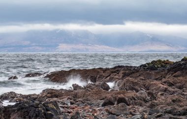 From the Beach at Seamill To Arran Mountains clipart