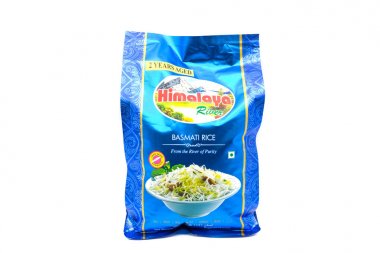 bag of basmati rice in recyclable packet clipart