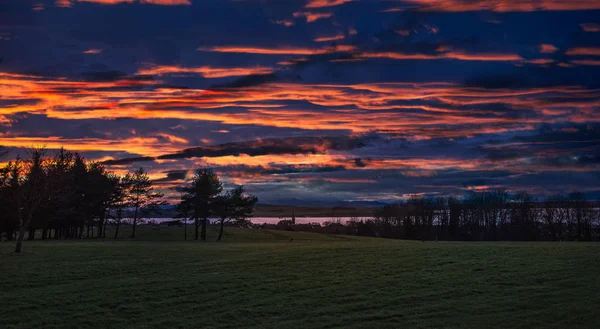 Inverclyde Largs looking down from the centre at Sunset — Stockfoto