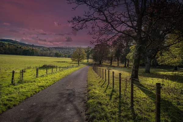 Ardgowan Eastate soft Shadows at Sunset — Stock Photo, Image