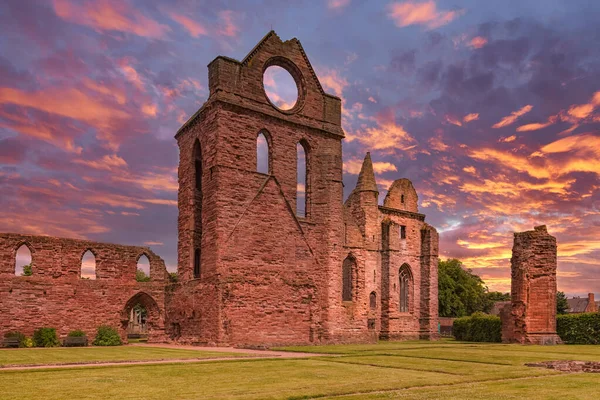 Arbroath Abbey Híres Kapcsolatban Áll 1320 Arbroathi Nyilatkozattal Amely Skócia — Stock Fotó