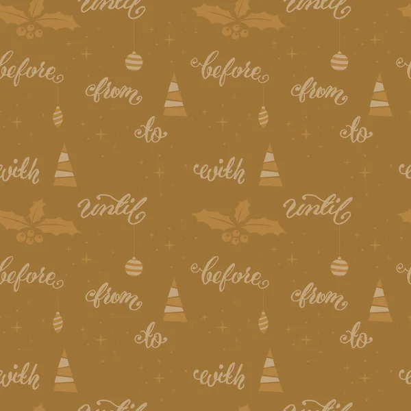 Seamless festive Christmas golden pattern — Stock Vector