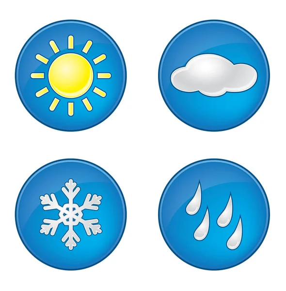Weather icons for several phenomena — Stock Vector
