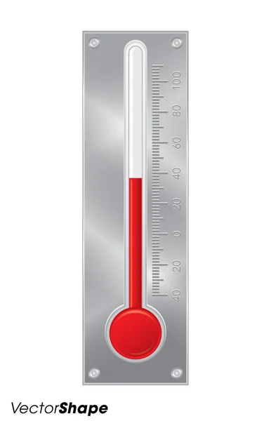 Metalliska termometer med skala mäta värme — Stock vektor