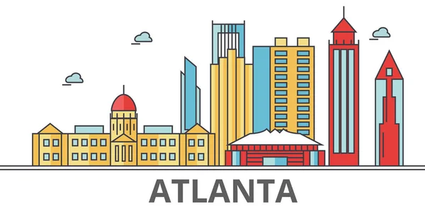 Atlanta skyline della città — Vettoriale Stock