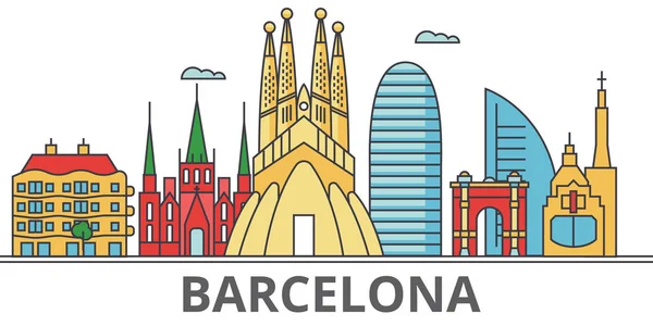 Skyline van de stad Barcelona. — Stockvector