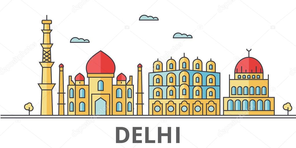 Delhi city skyline.