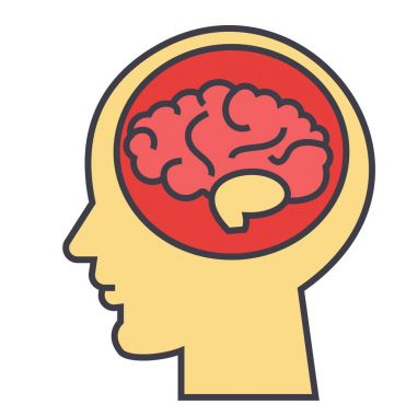 Beyin kafa, beyin fırtınası, zihin, fikir üretme kavramı. Satırı vektör simgesi. Düzenlenebilir inme. Düz doğrusal illüstrasyon izole beyaz arka plan üzerinde