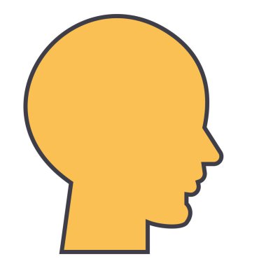 İnsan kafası, erkek profil kavramı. Satırı vektör simgesi. Düzenlenebilir inme. Düz doğrusal illüstrasyon izole beyaz arka plan üzerinde