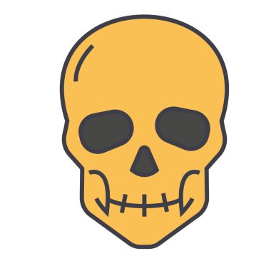 Kafatası kavramı. Satırı vektör simgesi. Düzenlenebilir inme. Düz doğrusal illüstrasyon izole beyaz arka plan üzerinde