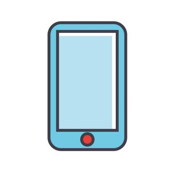 Akıllı telefon, mobil geliştirme kavramı. Satırı vektör simgesi. Düzenlenebilir inme. Düz doğrusal illüstrasyon izole beyaz arka plan üzerinde